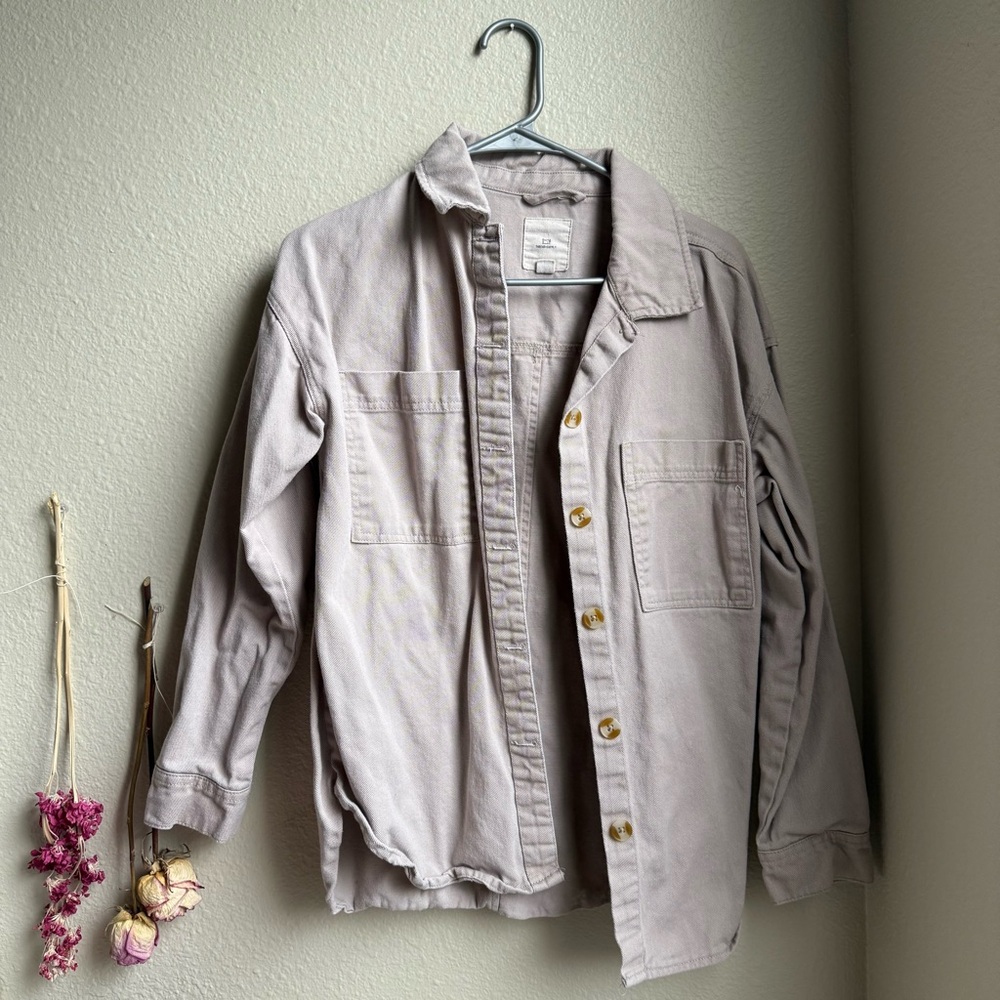 tan button up